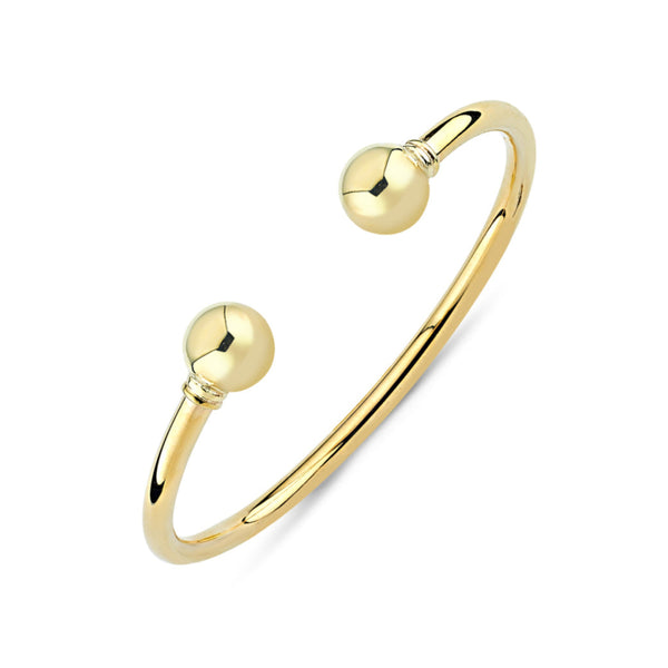 BN151Y: 9CT YELLOW GOLD GENTS SOLID TORQUE BANGLE