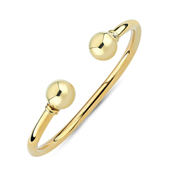 BN152Y: 9CT YELLOW GOLD GENTS SOLID TORQUE BANGLE