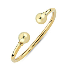 BN152Y: 9CT YELLOW GOLD GENTS SOLID TORQUE BANGLE