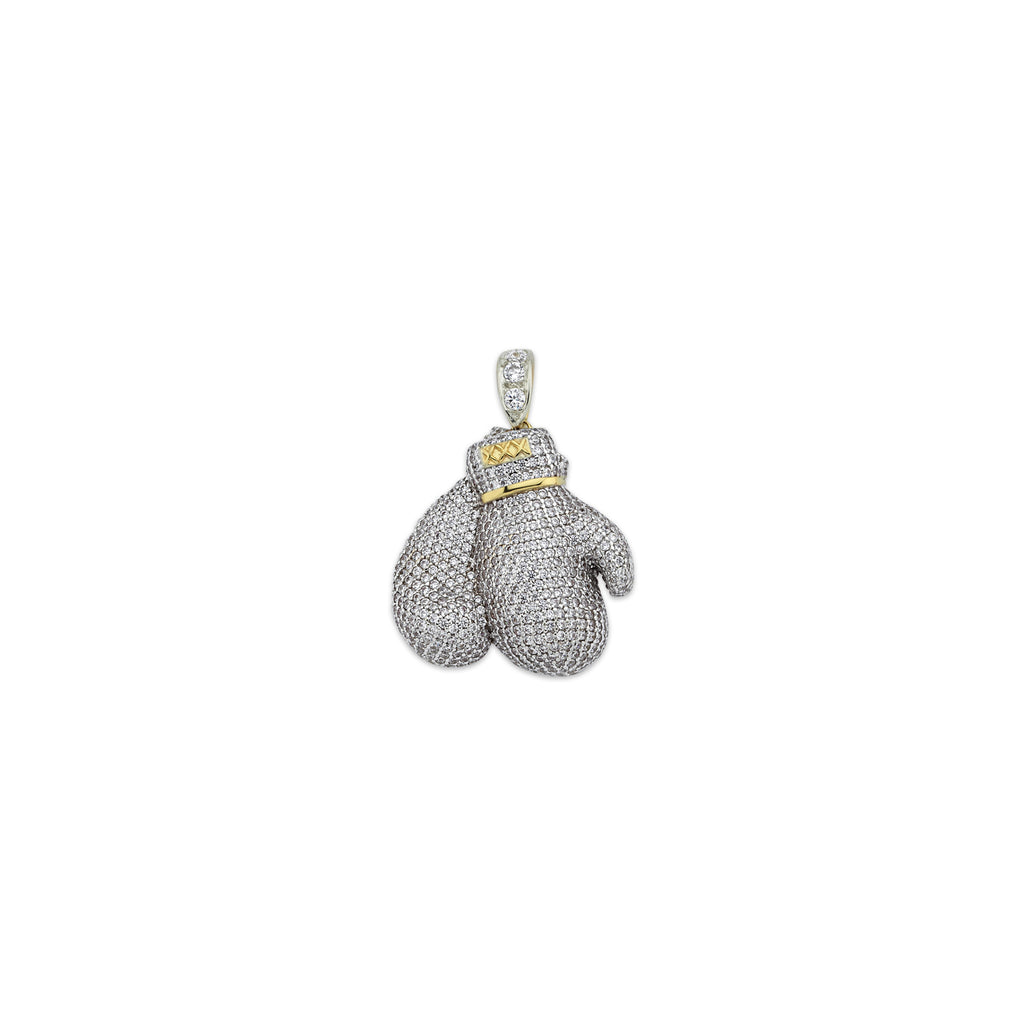 9ct Yellow Gold Cubic Zirconia Double Boxing Glove Pendant