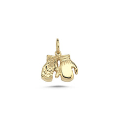 9ct Yellow Gold Solid Double Boxing Glove Pendant