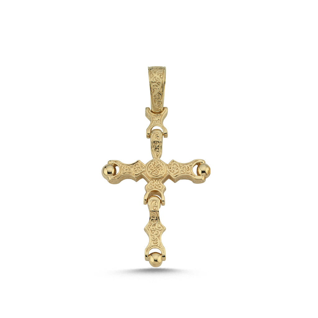 9CT GOLD MOVEABLE CROSSES.