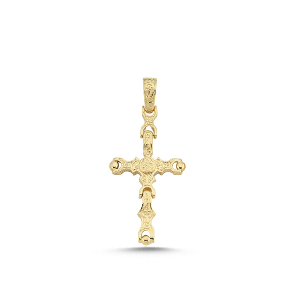 9CT GOLD MOVEABLE CROSSES.