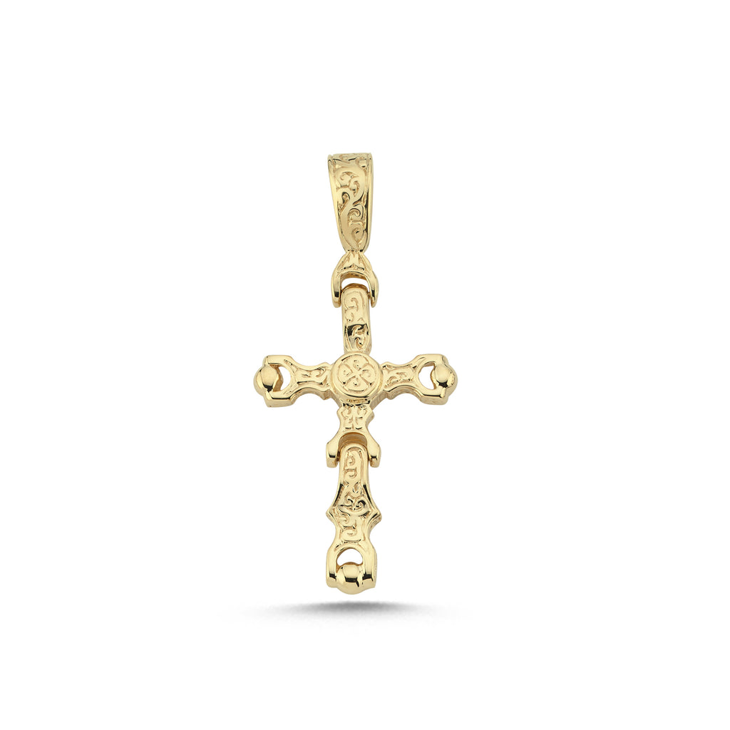 9CT GOLD MOVEABLE CROSSES.