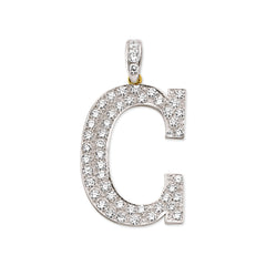 9CT Gold Cubic Zirconia Large Initial Pendant