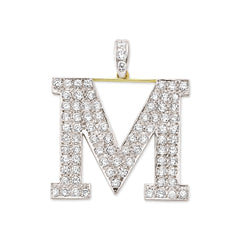 9CT Gold Cubic Zirconia Large Initial Pendant