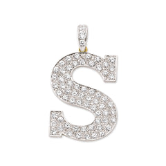 9CT Gold Cubic Zirconia Large Initial Pendant