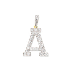 9CT Gold Cubic Zirconia Medium Initial Pendant