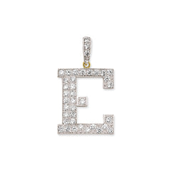 9CT Gold Cubic Zirconia Medium Initial Pendant