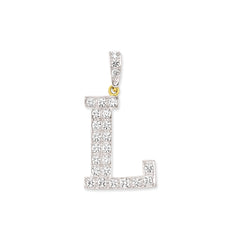 9CT Gold Cubic Zirconia Medium Initial Pendant