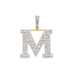 9CT Gold Cubic Zirconia Medium Initial Pendant