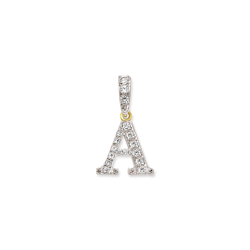 9CT Gold Cubic Zirconia Small Initial Pendant