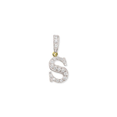 9CT Gold Cubic Zirconia Small Initial Pendant