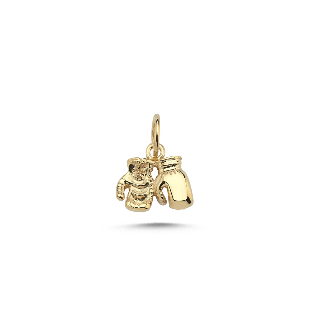 9ct Yellow Gold Plain Double Boxing Glove Charm/Pendant