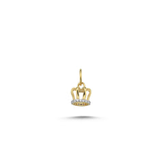 9ct Yellow Gold Cubic Zirconia Crown Charm/Pendant