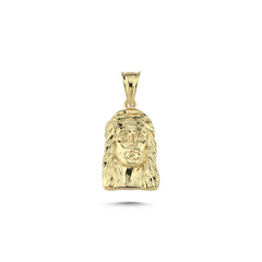 PN309: 9ct Yellow Gold Plain Jesus Head Pendant