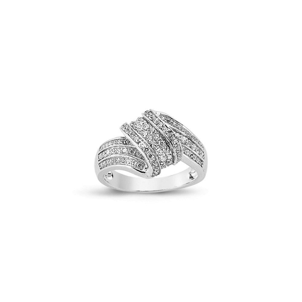 RN190W - 9CT WHITE GOLD CUBIC ZIRCONIA LADIES RING