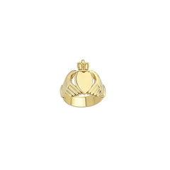 RN310Y: GENTS 9CT YELLOW GOLD PLAIN CLADDAGH RING