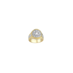 RN332Y: GENTS 9CT YELLOW GOLD CUBIC ZIRCONIA RING