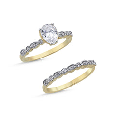 YELLOW GOLD LADIES RINGS SETS