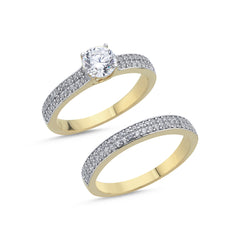 YELLOW GOLD LADIES RINGS SETS