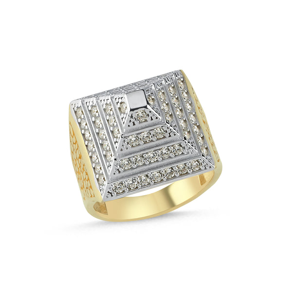RN406: 9ct Yellow Gold Cubic Zirconia Pyramid Baby Ring