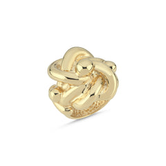 RN411: 9ct Yellow Gold Gents Large Plain Knot Ring