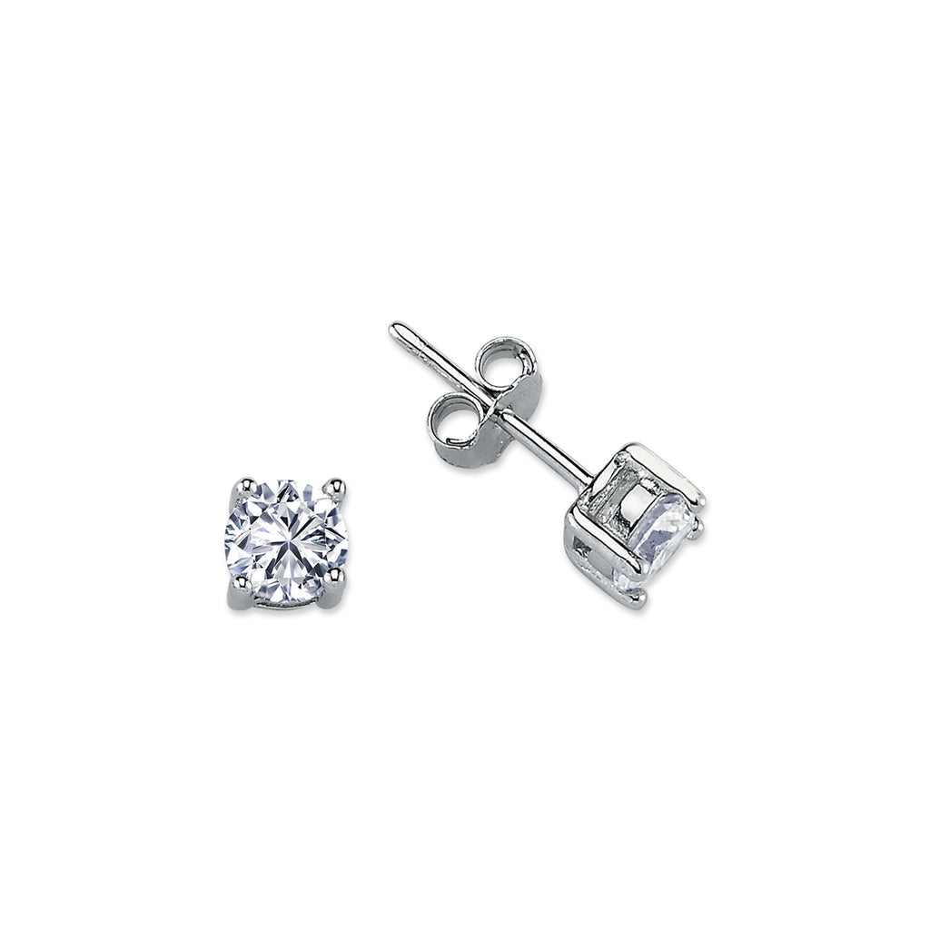 RS05: SILVER ROUND 4 CLAW CZ STUDS 5MM