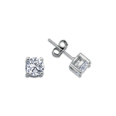 RS06: SILVER ROUND 4 CLAW CZ STUDS 6MM