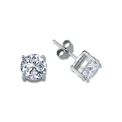 RS08: SILVER ROUND 4 CLAW CZ STUDS 8MM