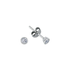 RUBS04: SILVER ROUND RUBOVER CZ STUDS 4MM