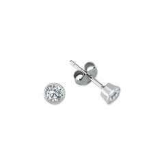 RUBS05: SILVER ROUND RUBOVER CZ STUDS 5MM