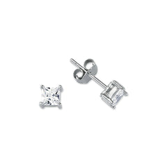 SS04: SILVER SQUARE 4 CLAW CZ STUDS 4MM