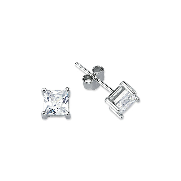 SS05: SILVER SQUARE 4 CLAW CZ STUDS 5MM