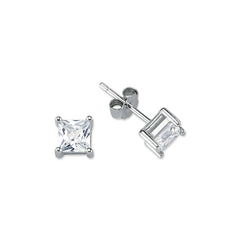 SS05: SILVER SQUARE 4 CLAW CZ STUDS 5MM