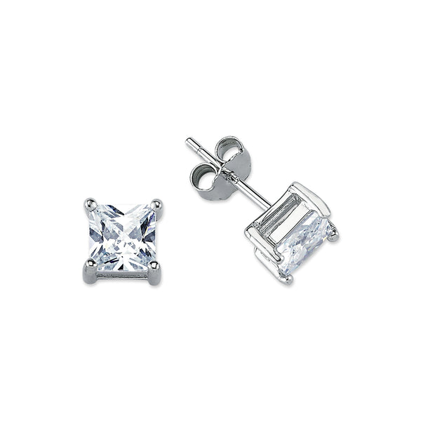 SS06: SILVER SQUARE 4 CLAW CZ STUDS 6MM