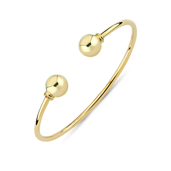 BN149Y: 9CT YELLOW GOLD GENTS SOLID TORQUE BANGLE