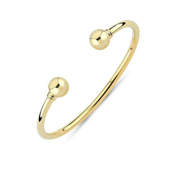 BN150Y: 9CT YELLOW GOLD GENTS SOLID TORQUE BANGLE