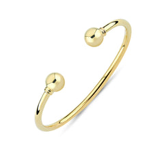 BN150Y: 9CT YELLOW GOLD GENTS SOLID TORQUE BANGLE