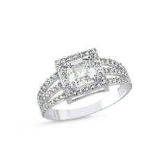 RN276W - 9CT WHITE GOLD CUBIC ZIRCONIA LADIES RING