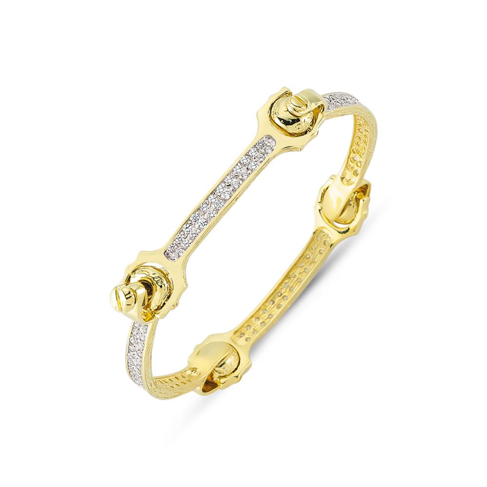 9CT GOLD FOUR PIECE SCREW BANGLE