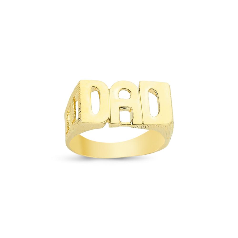Trendy Men 14K Gold Plating Diamond Ring Family Love for Dad Ring Father's  Day Jewelry Gift | Wish